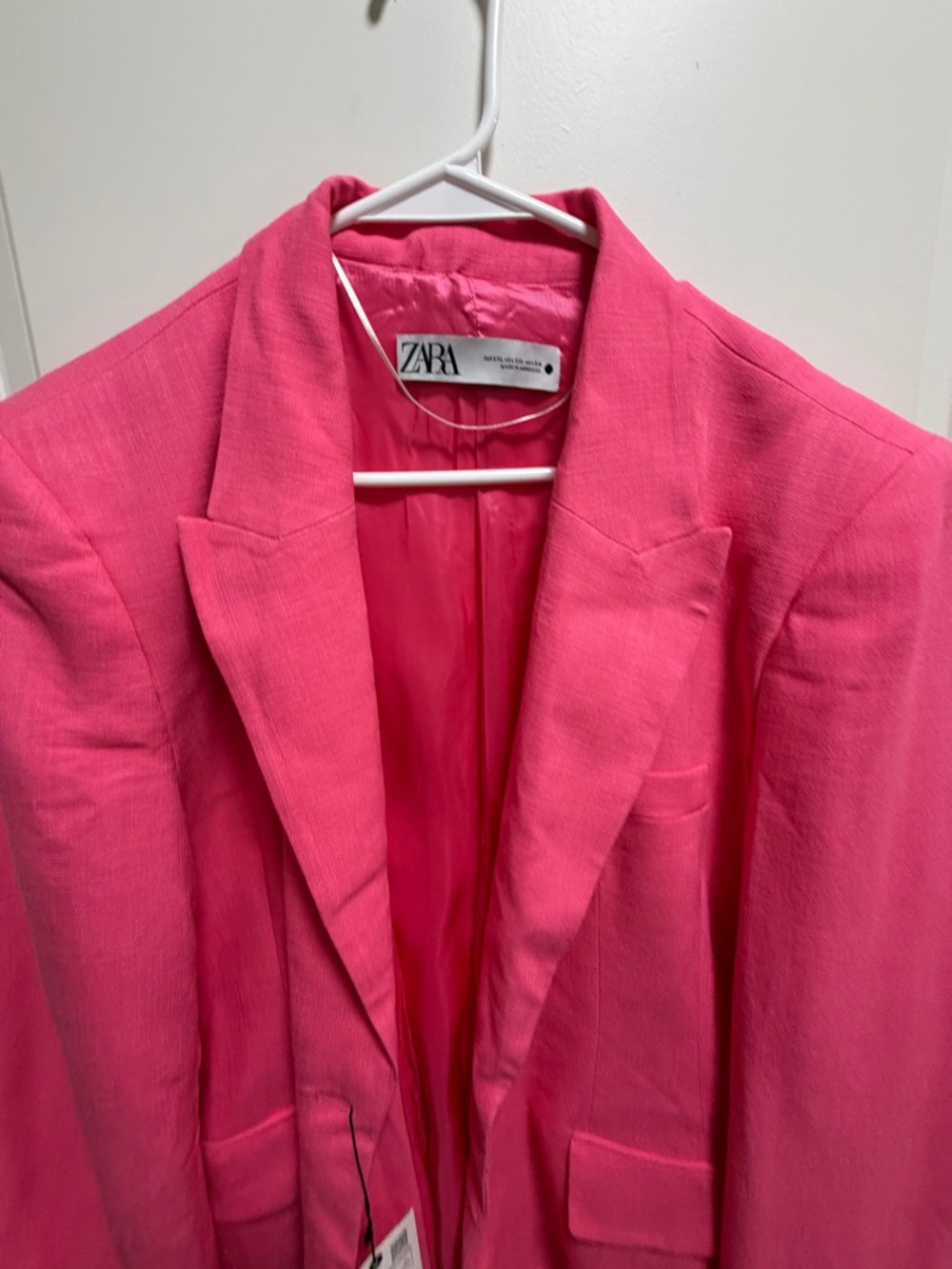 ZARA Vibrant Pink Tailored Blazer